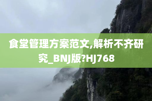 食堂管理方案范文,解析不齐研究_BNJ版?HJ768