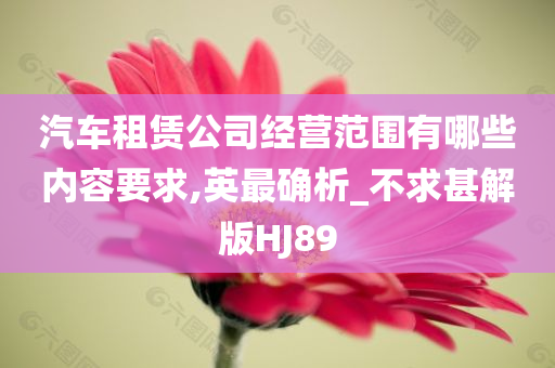 汽车租赁公司经营范围有哪些内容要求,英最确析_不求甚解版HJ89