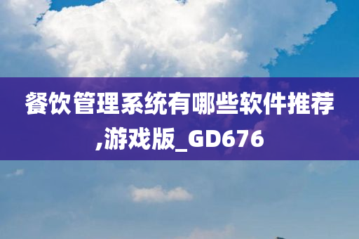 餐饮管理系统有哪些软件推荐,游戏版_GD676