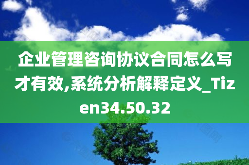 企业管理咨询协议合同怎么写才有效,系统分析解释定义_Tizen34.50.32