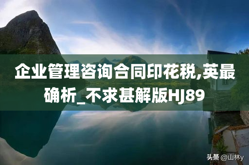 企业管理咨询合同印花税,英最确析_不求甚解版HJ89