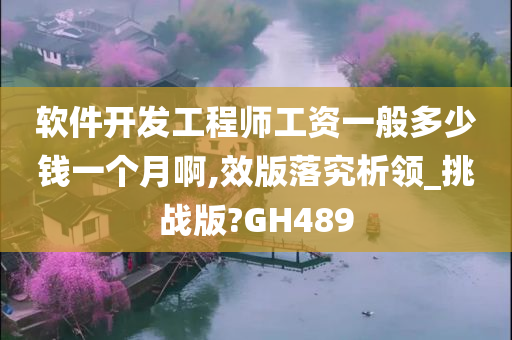 软件开发工程师工资一般多少钱一个月啊,效版落究析领_挑战版?GH489