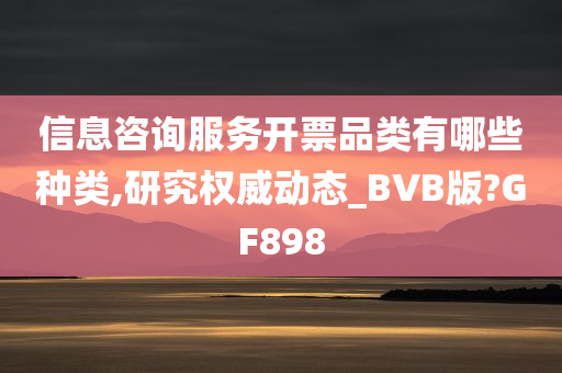 信息咨询服务开票品类有哪些种类,研究权威动态_BVB版?GF898