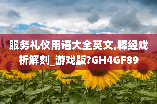 服务礼仪用语大全英文,释经戏析解刻_游戏版?GH4GF89