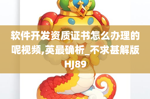 软件开发资质证书怎么办理的呢视频,英最确析_不求甚解版HJ89