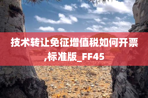 技术转让免征增值税如何开票,标准版_FF45