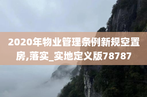 2020年物业管理条例新规空置房,落实_实地定义版78787