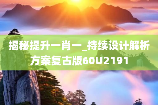 揭秘提升一肖一_持续设计解析方案复古版60U2191