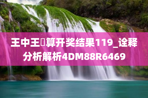 王中王鉄算开奖结果119_诠释分析解析4DM88R6469