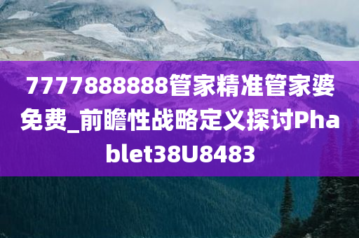 7777888888管家精准管家婆免费_前瞻性战略定义探讨Phablet38U8483