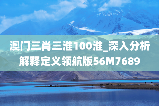 澳门三肖三淮100淮_深入分析解释定义领航版56M7689