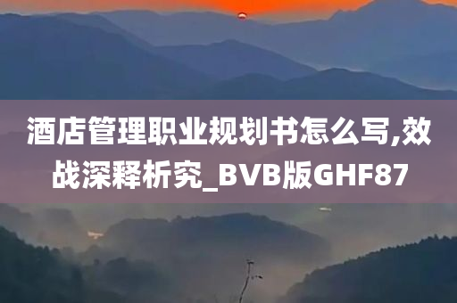 酒店管理职业规划书怎么写,效战深释析究_BVB版GHF87