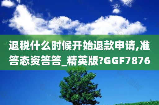 退税什么时候开始退款申请,准答态资答答_精英版?GGF7876