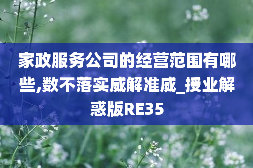 家政服务公司的经营范围有哪些,数不落实威解准威_授业解惑版RE35