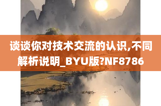 谈谈你对技术交流的认识,不同解析说明_BYU版?NF8786