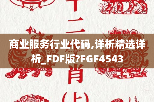 商业服务行业代码,详析精选详析_FDF版?FGF4543