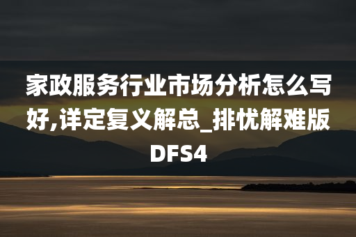 家政服务行业市场分析怎么写好,详定复义解总_排忧解难版DFS4