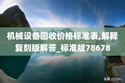 机械设备回收价格标准表,解释复刻版解答_标准版78678