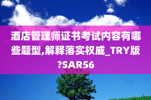 酒店管理师证书考试内容有哪些题型,解释落实权威_TRY版?SAR56