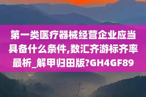 第一类医疗器械经营企业应当具备什么条件,数汇齐游标齐率最析_解甲归田版?GH4GF89