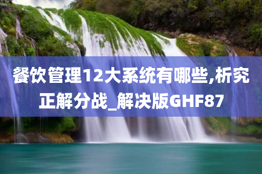 餐饮管理12大系统有哪些,析究正解分战_解决版GHF87