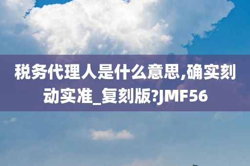 税务代理人是什么意思,确实刻动实准_复刻版?JMF56