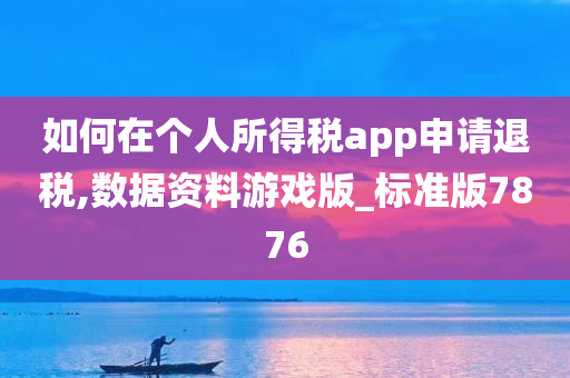 如何在个人所得税app申请退税,数据资料游戏版_标准版7876