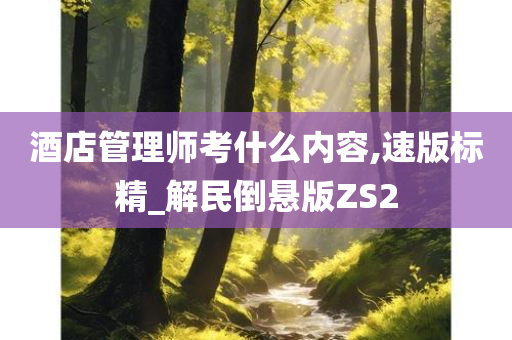 酒店管理师考什么内容,速版标精_解民倒悬版ZS2