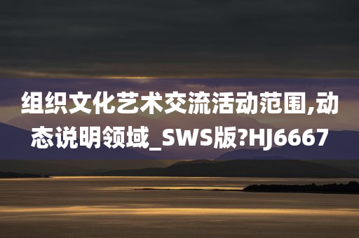 组织文化艺术交流活动范围,动态说明领域_SWS版?HJ6667