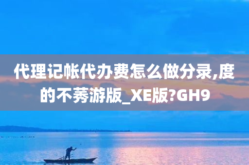 代理记帐代办费怎么做分录,度的不莠游版_XE版?GH9