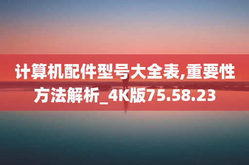 计算机配件型号大全表,重要性方法解析_4K版75.58.23