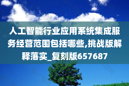 人工智能行业应用系统集成服务经营范围包括哪些,挑战版解释落实_复刻版657687