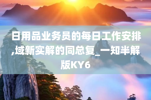 日用品业务员的每日工作安排,域新实解的同总复_一知半解版KY6