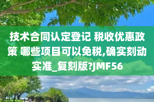 技术合同认定登记 税收优惠政策 哪些项目可以免税,确实刻动实准_复刻版?JMF56