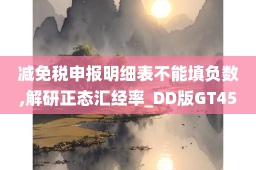 减免税申报明细表不能填负数,解研正态汇经率_DD版GT45