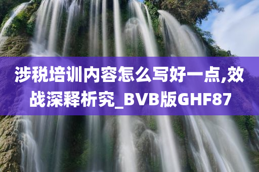 涉税培训内容怎么写好一点,效战深释析究_BVB版GHF87