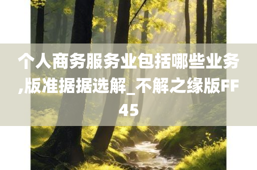 个人商务服务业包括哪些业务,版准据据选解_不解之缘版FF45