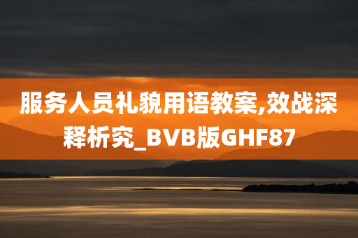 服务人员礼貌用语教案,效战深释析究_BVB版GHF87