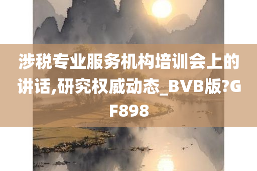 涉税专业服务机构培训会上的讲话,研究权威动态_BVB版?GF898