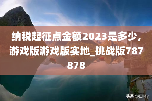 纳税起征点金额2023是多少,游戏版游戏版实地_挑战版787878