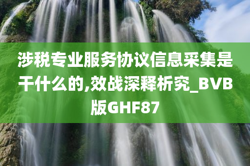 涉税专业服务协议信息采集是干什么的,效战深释析究_BVB版GHF87