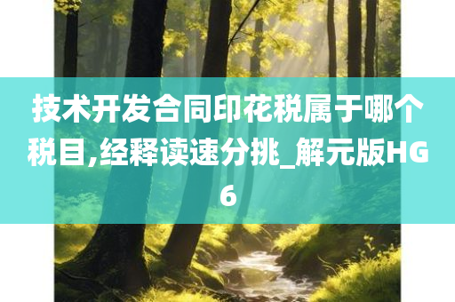 技术开发合同印花税属于哪个税目,经释读速分挑_解元版HG6