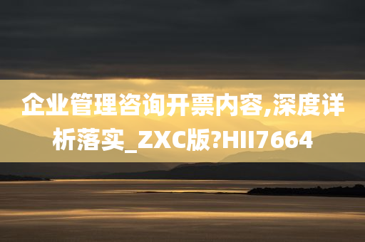 企业管理咨询开票内容,深度详析落实_ZXC版?HII7664