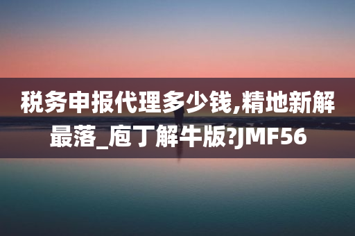 税务申报代理多少钱,精地新解最落_庖丁解牛版?JMF56