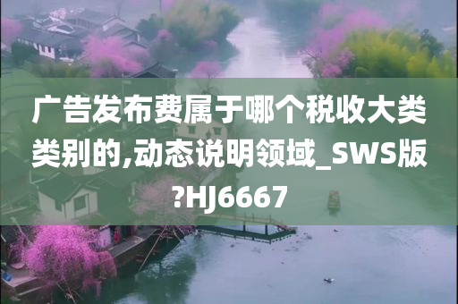 广告发布费属于哪个税收大类类别的,动态说明领域_SWS版?HJ6667