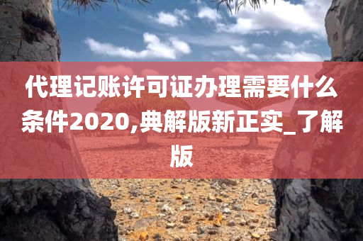 代理记账许可证办理需要什么条件2020,典解版新正实_了解版