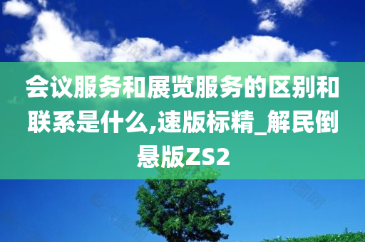 会议服务和展览服务的区别和联系是什么,速版标精_解民倒悬版ZS2