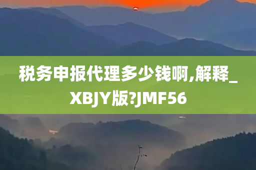 税务申报代理多少钱啊,解释_XBJY版?JMF56