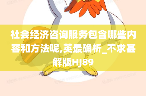 社会经济咨询服务包含哪些内容和方法呢,英最确析_不求甚解版HJ89