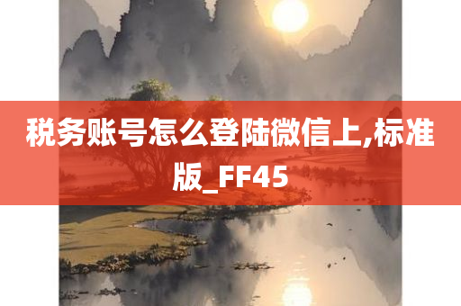 税务账号怎么登陆微信上,标准版_FF45